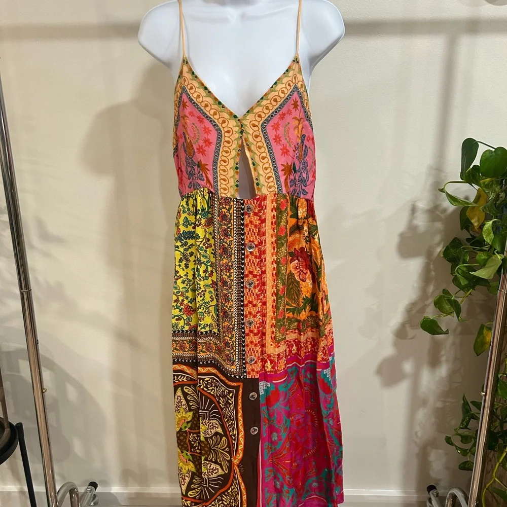 FARM Rio Multicolor Boho Midi Dress - Picture 1 of 4
